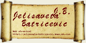 Jelisaveta Batrićević vizit kartica